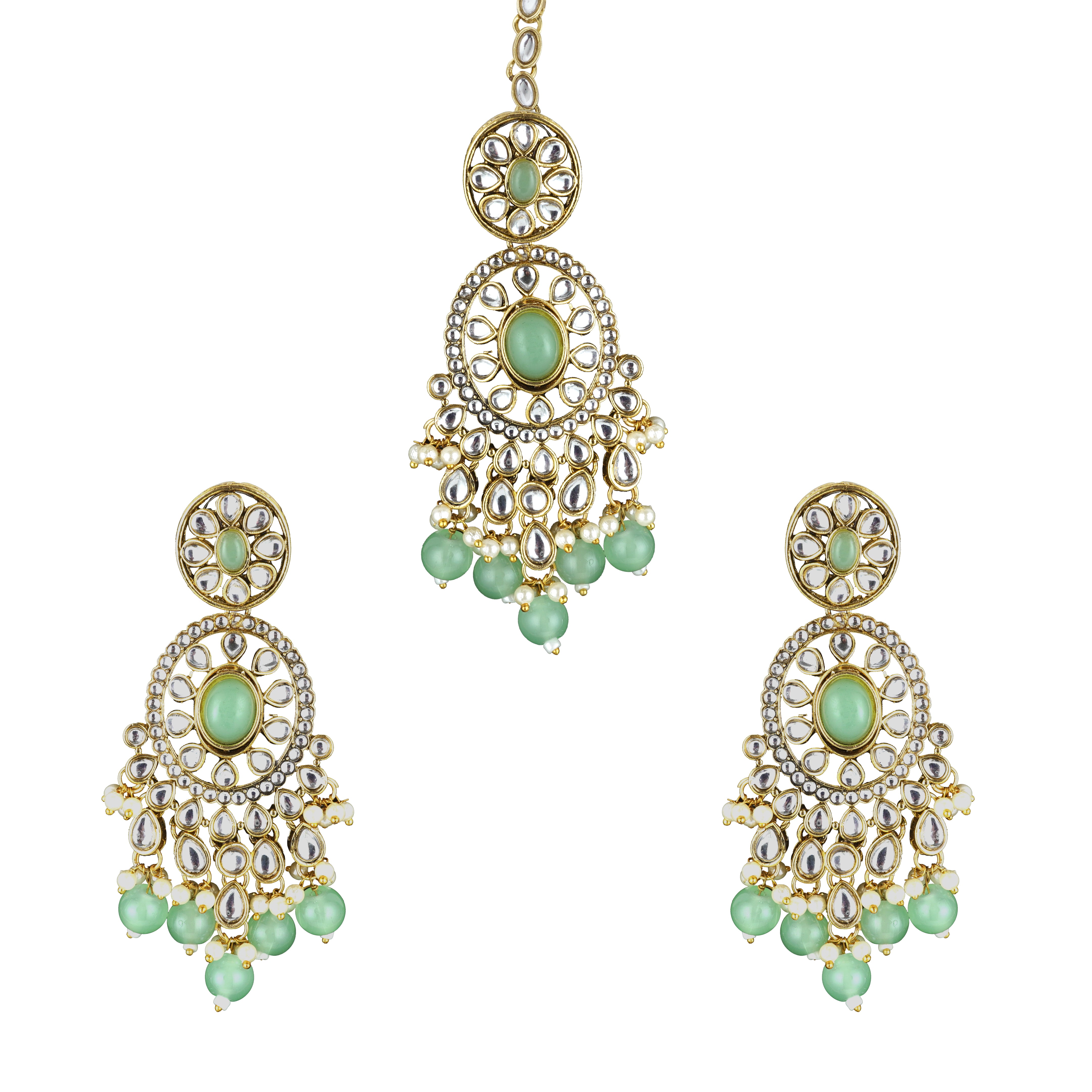 Kanti Victorian Moissanite Semi-Bridal Necklace Set