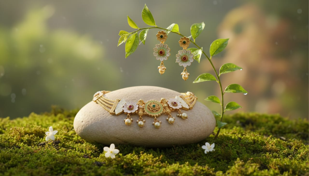 Floral Bloom Meenakari Choker Set