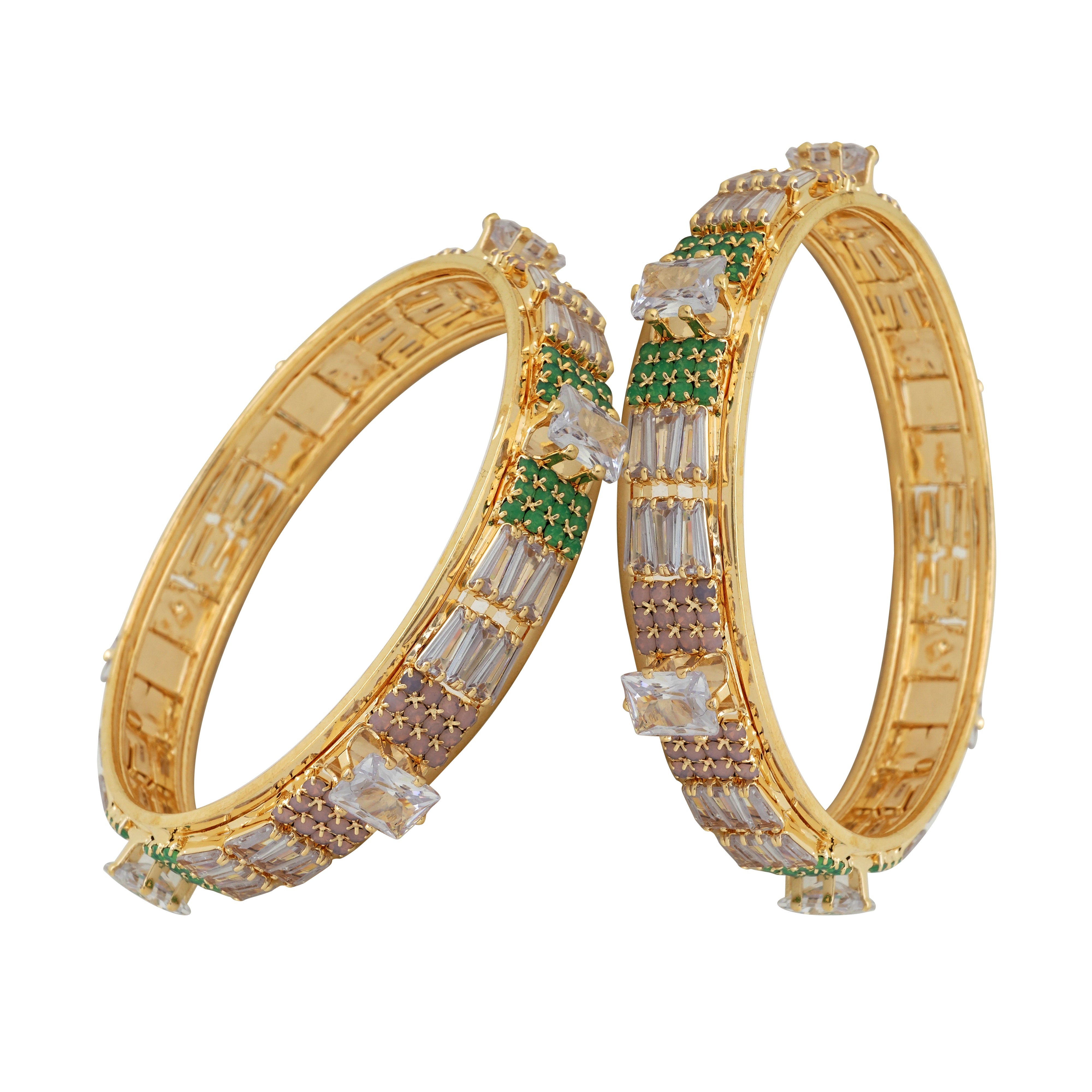 Multi-Color AD Gold Plated Bangles