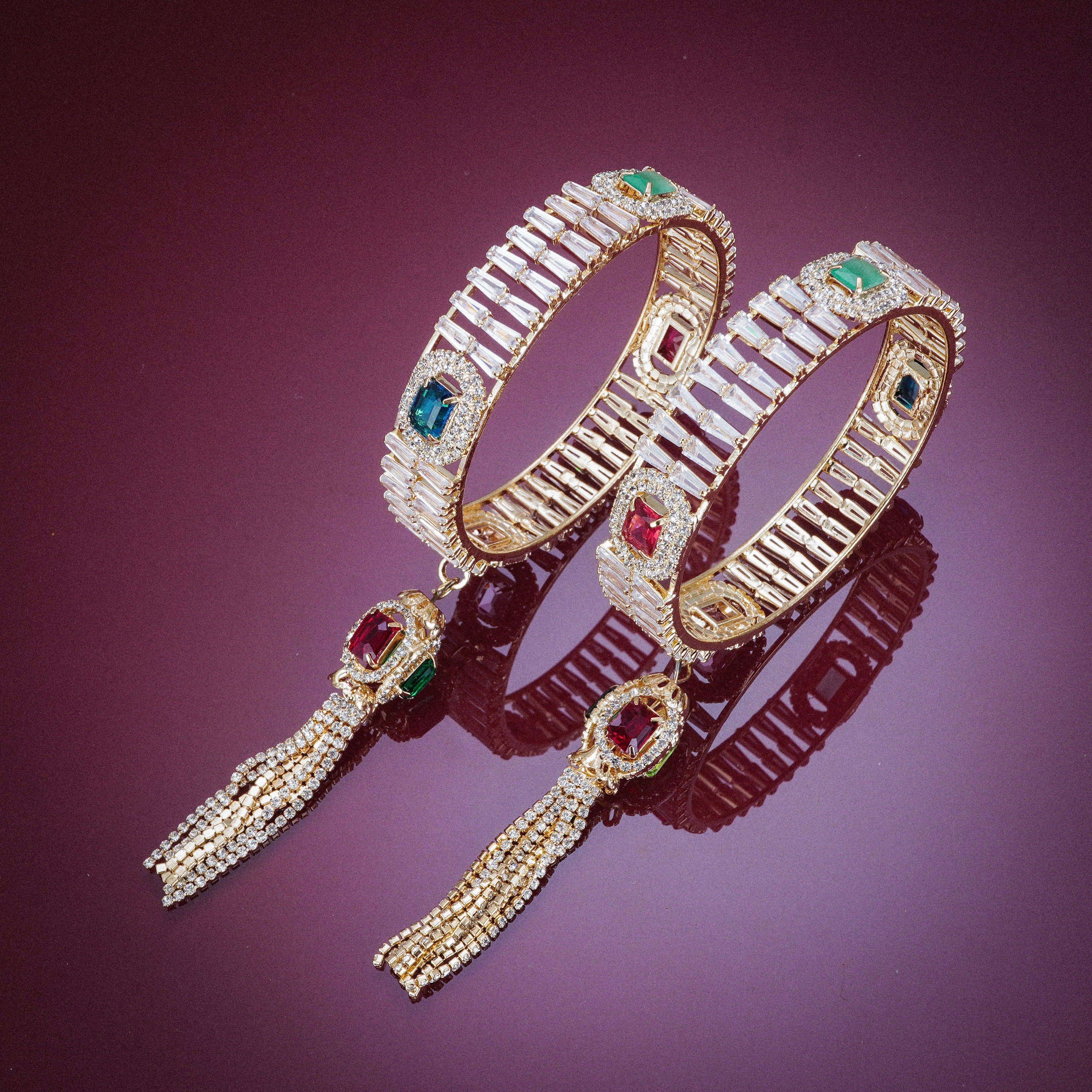 Luxury AD Multi-Stone Diamond Bangles