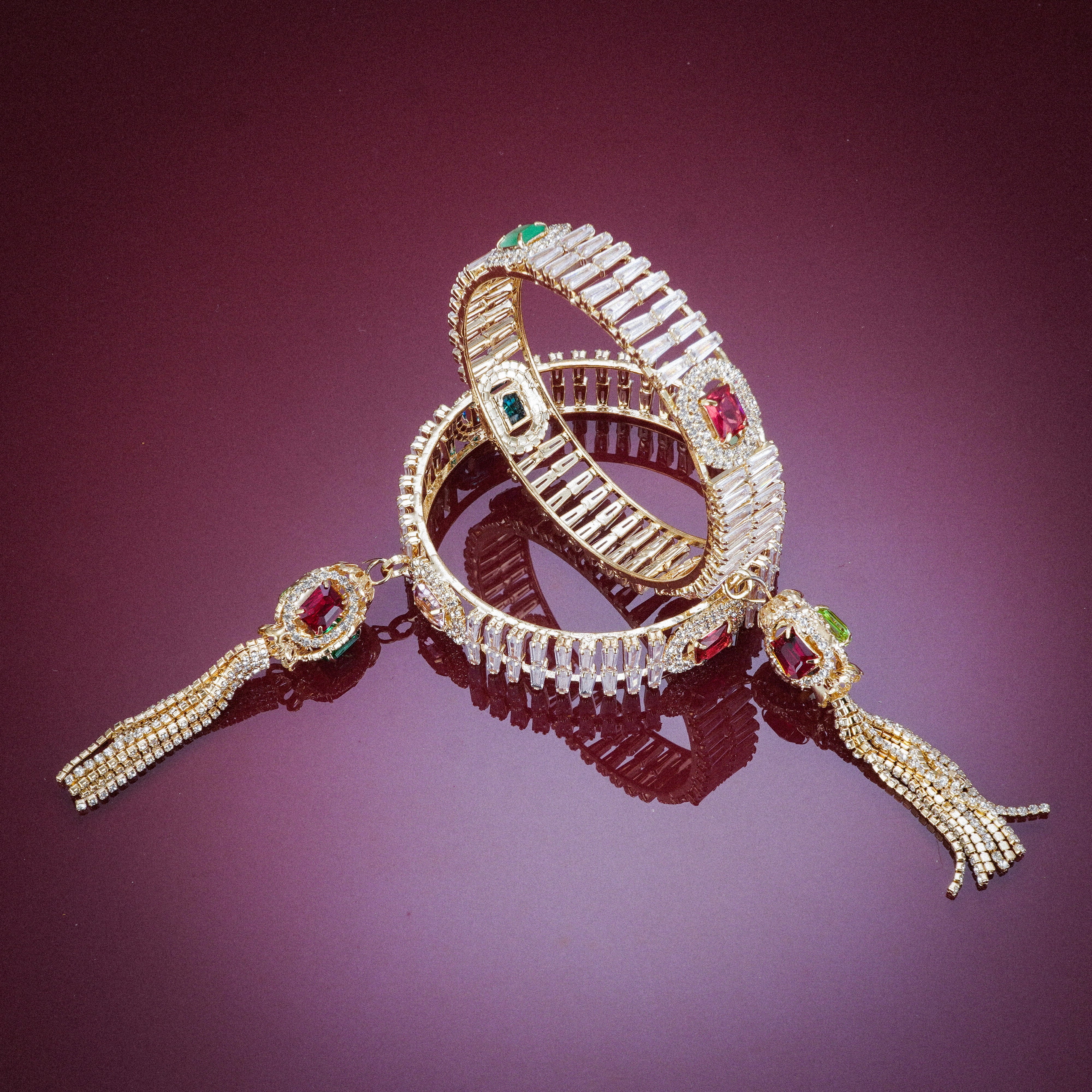 Luxury AD Multi-Stone Diamond Bangles