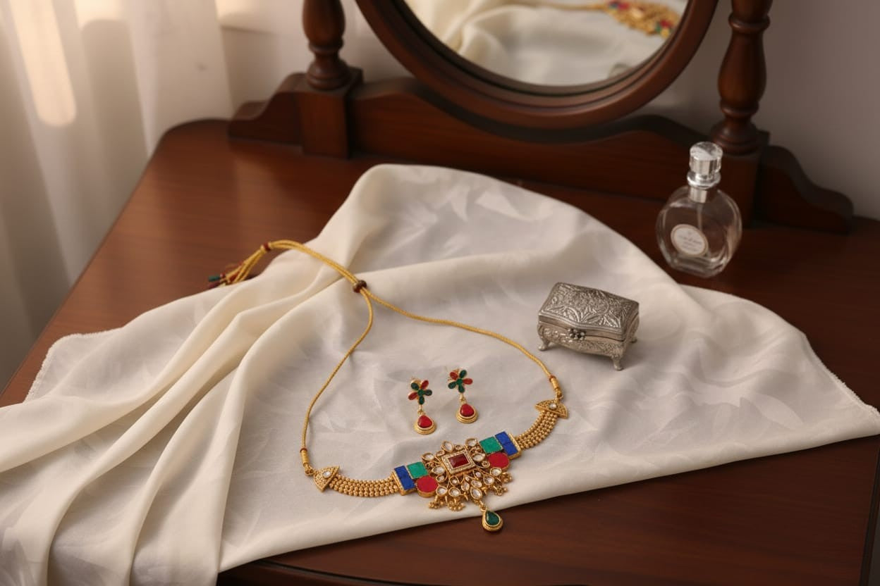 Traditional Meenakari Kundan Choker