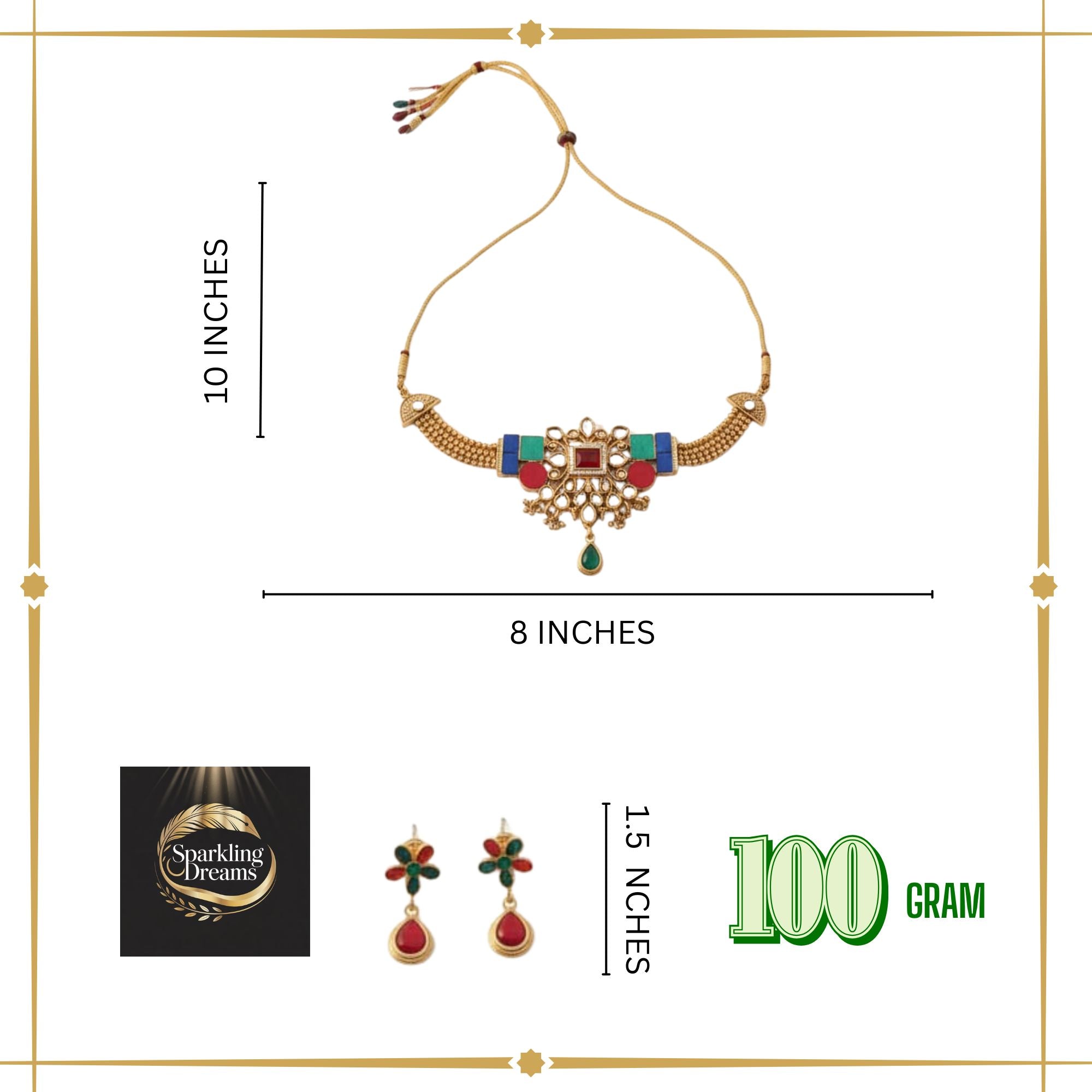 Traditional Meenakari Kundan Choker