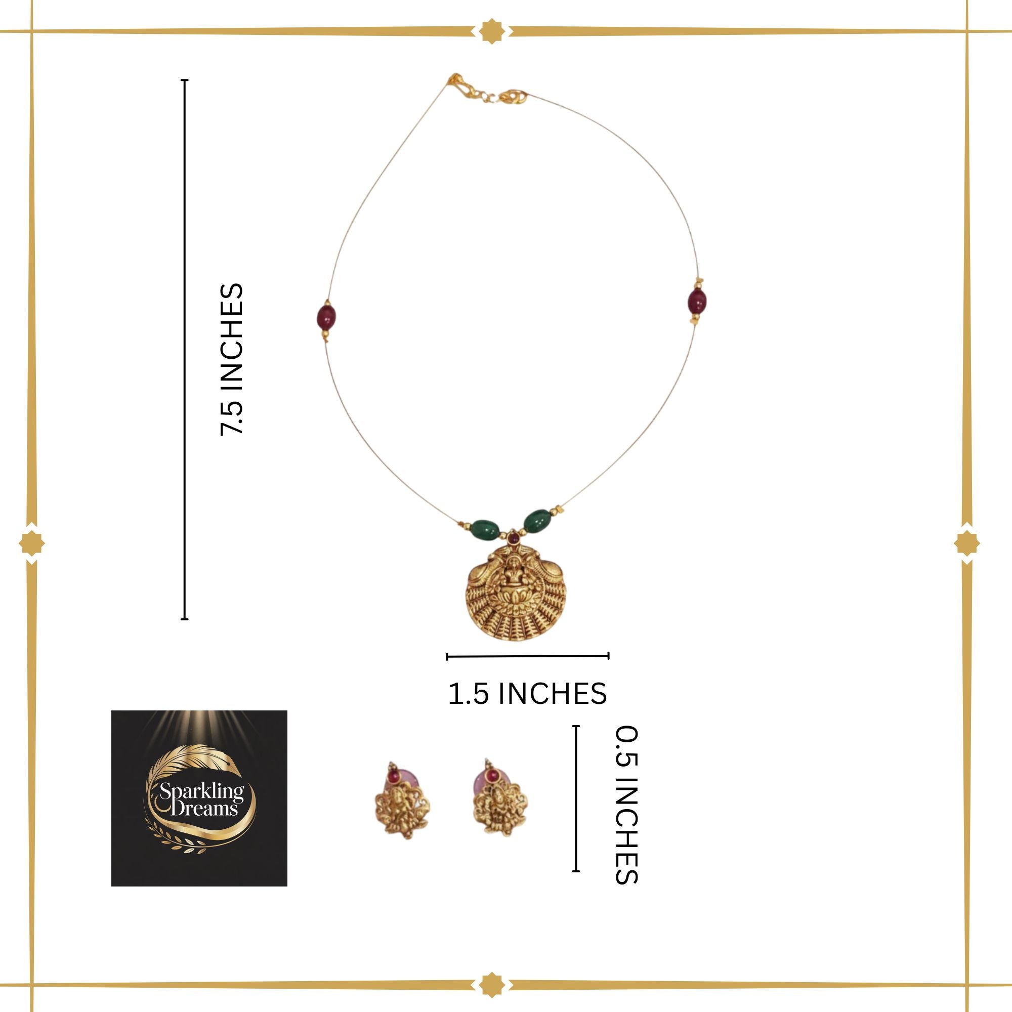 Lakshmi Devi Temple Pendant Set
