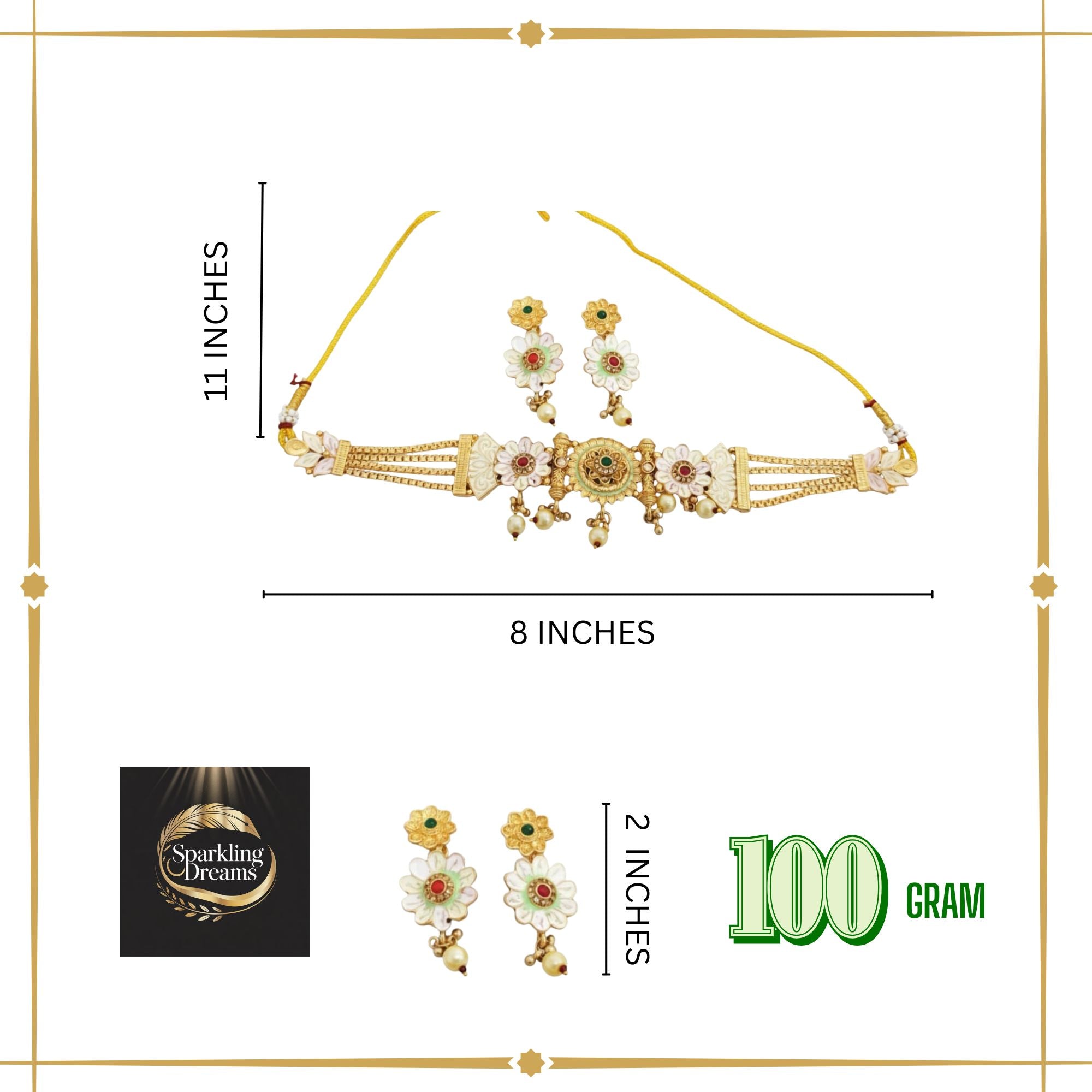 Floral Bloom Meenakari Choker Set