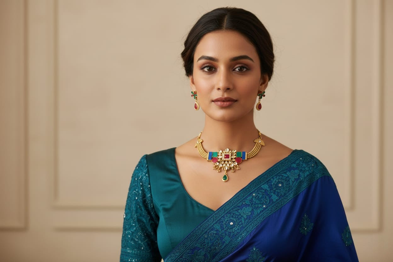 Traditional Meenakari Kundan Choker