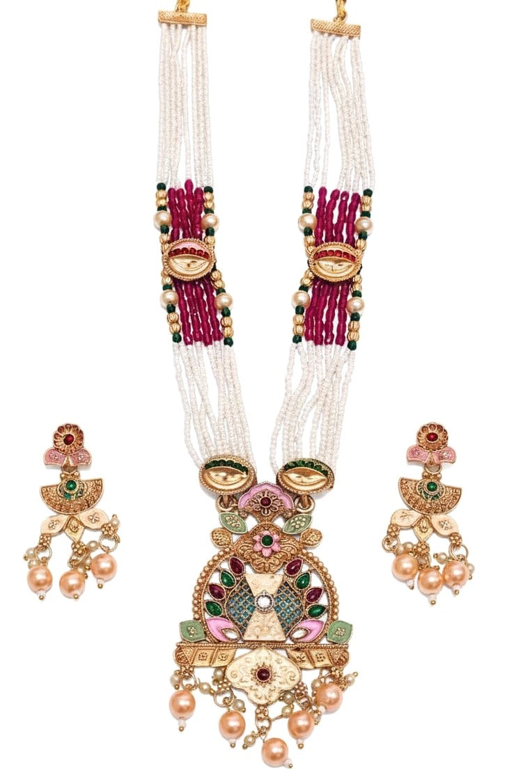 Maharani Pearl Long Necklace Set